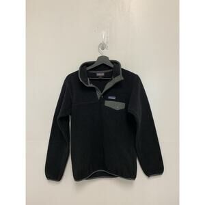 Patagonia Black Retro Fleece Pullover with Gray Trim